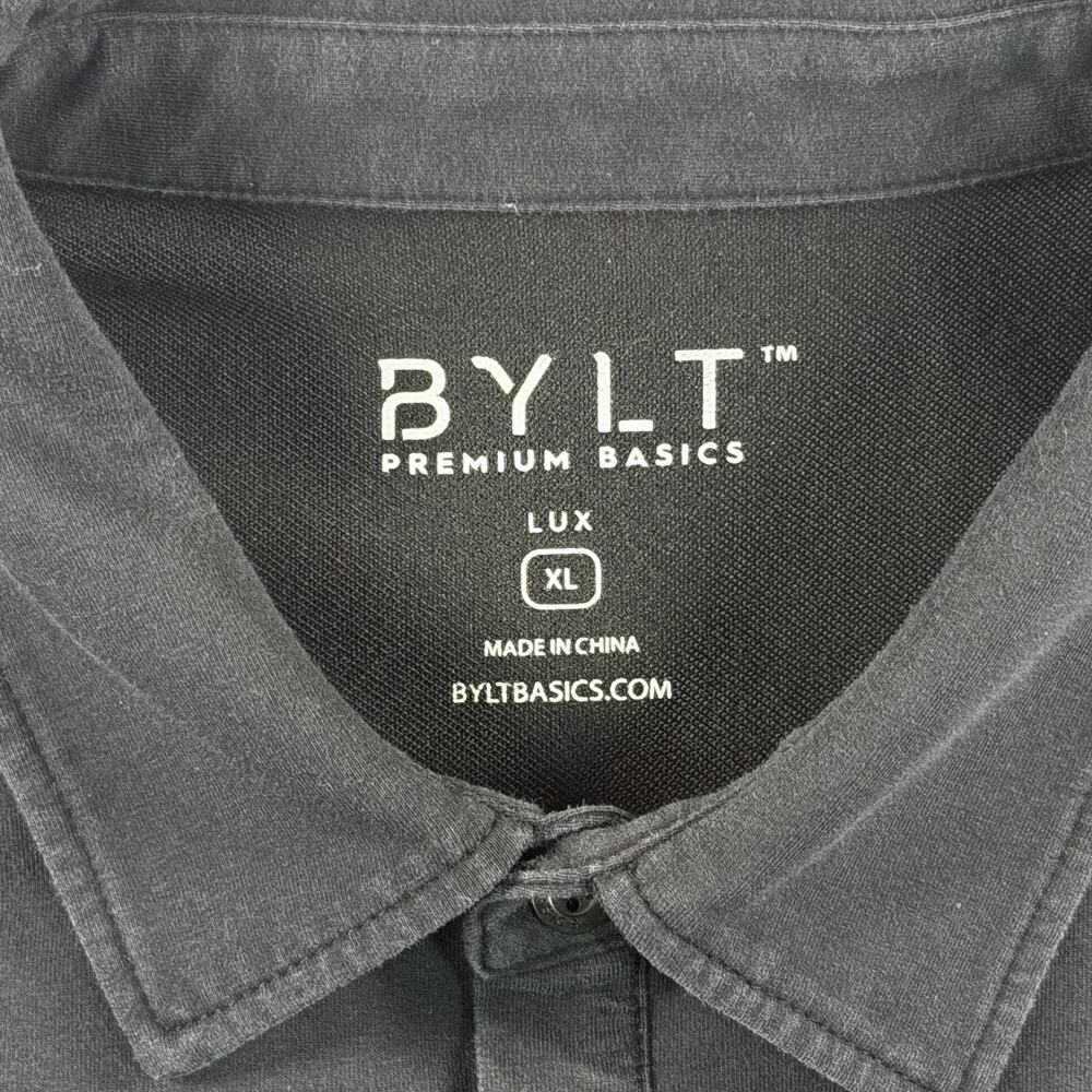 BYLT Premium Basics Men’s Lux Black Short Sleeve Polo Shirt Size XL - Picture 3 of 8